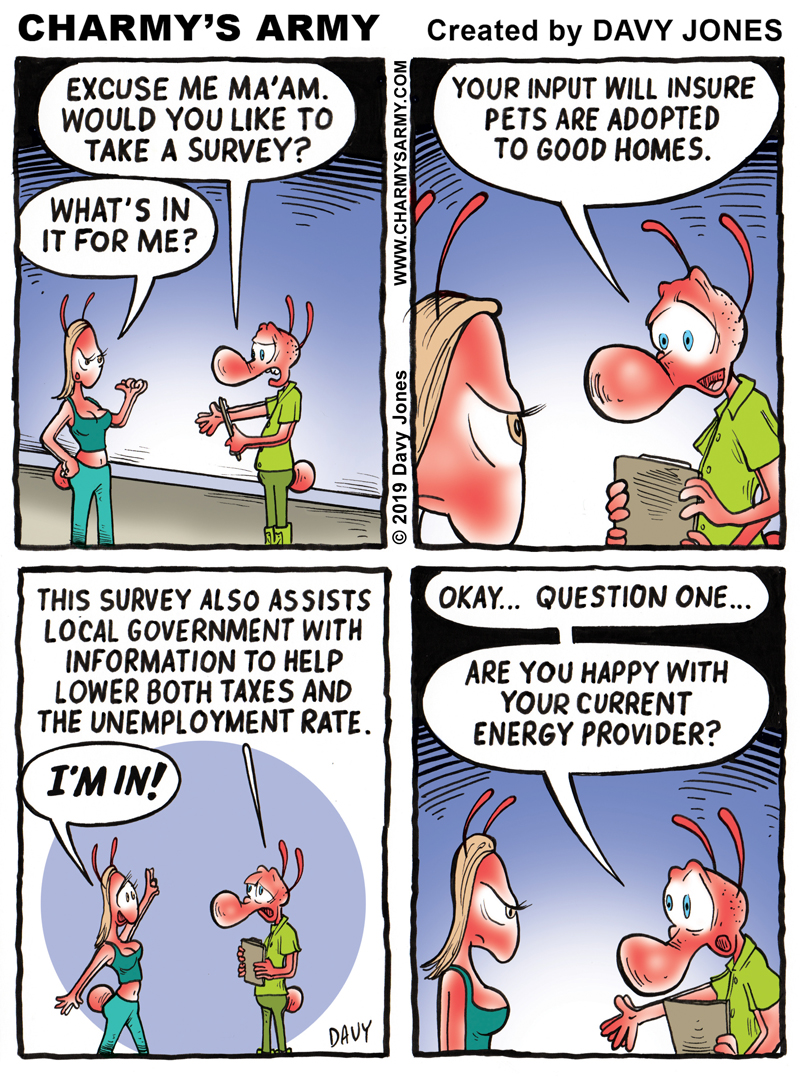See the comic strip from Charmy's Army for March 18th, 2019