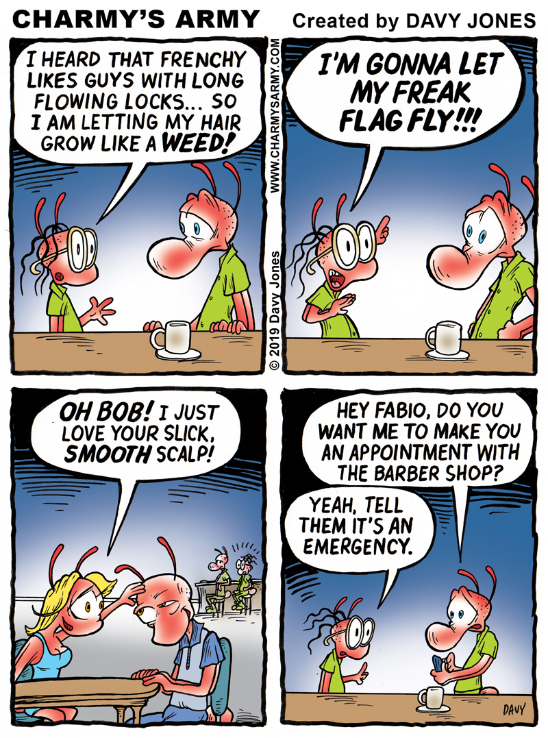 Turtle let's his hair down or Frenchy in this week's comic strip #comics #webcomics