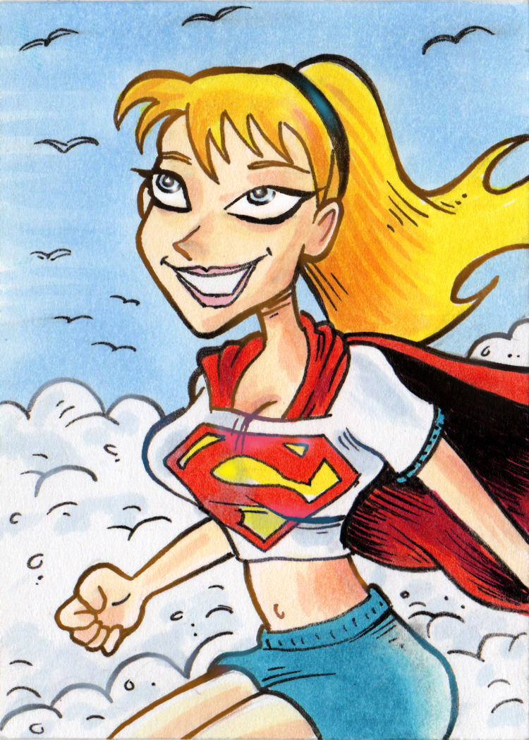 Supergirl Illustration by Davy Jones, creator of the syndicated comic strip Charmy's Army. #comics