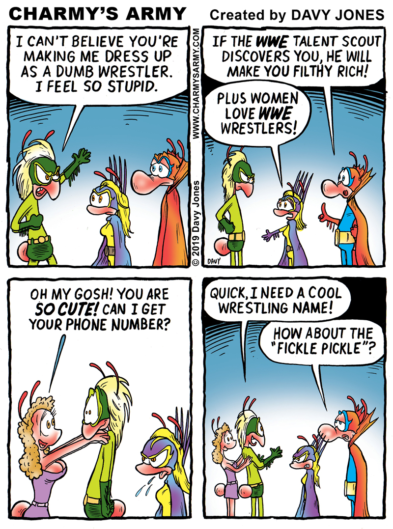 The wrestling bug bites Weaver in today's comic strip.