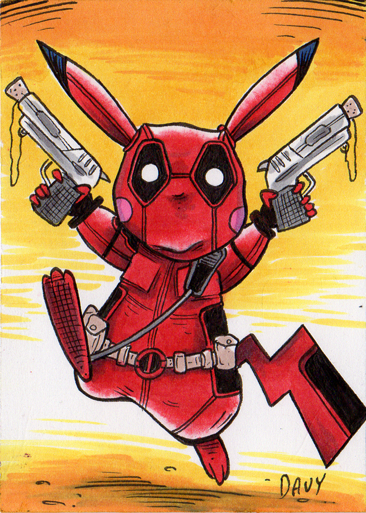 Pikachu as Deadpool