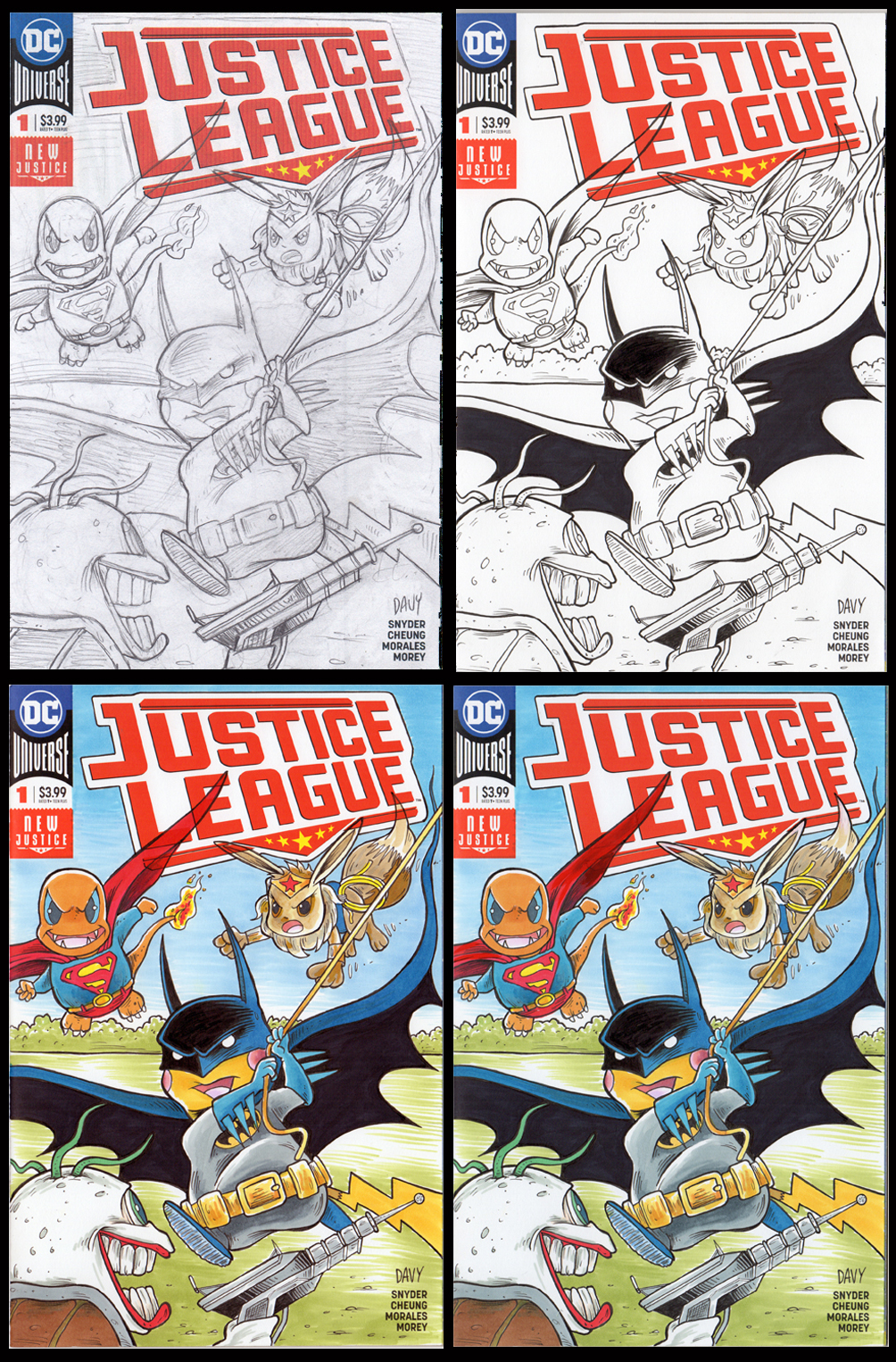 The Justice League as Pokemon characters.
