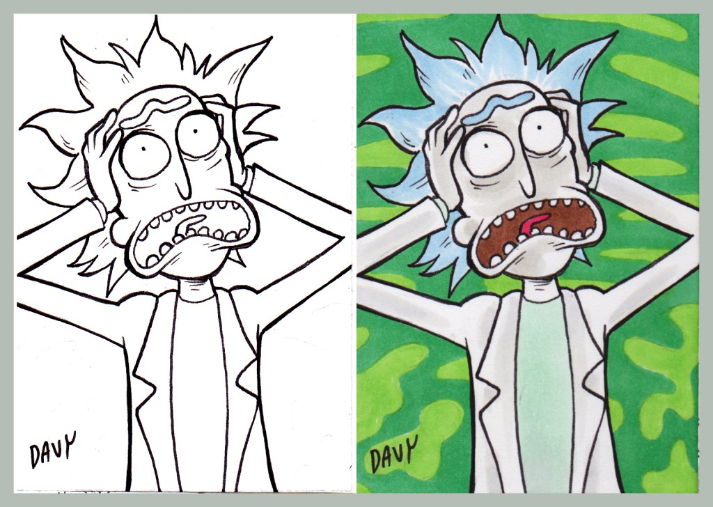 Original Rick and Morty art by Davy Jones