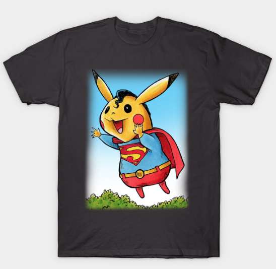 Pikachu as Superman. T-Shirt now available!!!