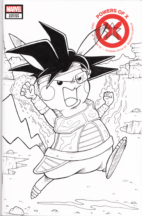 INKtober 2019 - Day 22 - Pikachu as Bardock from Dragonball Z