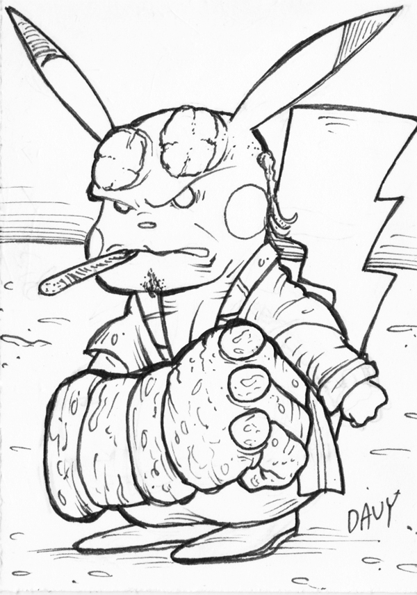 Pikachu as Hell Boy