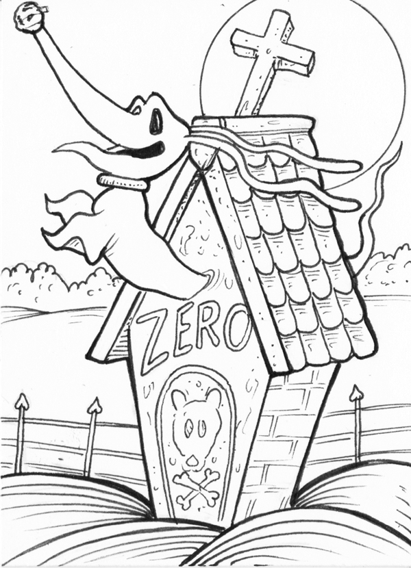 INKtober DAY 18 - Zero from The Nightmare Before Christmas