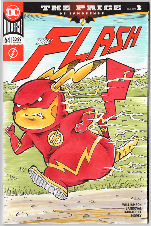 Pikachu as The Flash illustrated by cartoonist Davy Jones.