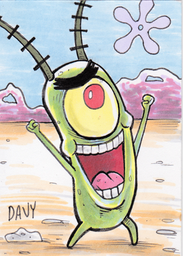 Plankton from Spongebob Squarepants drawn by Davy Jones