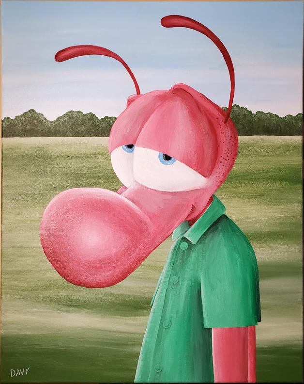 Acrylic Painting of Charmy from my comic strip Charmy's Army