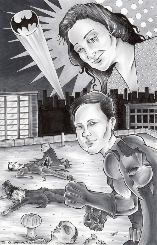 Family Portrait drawn for Comicpalooza with Batman Theme