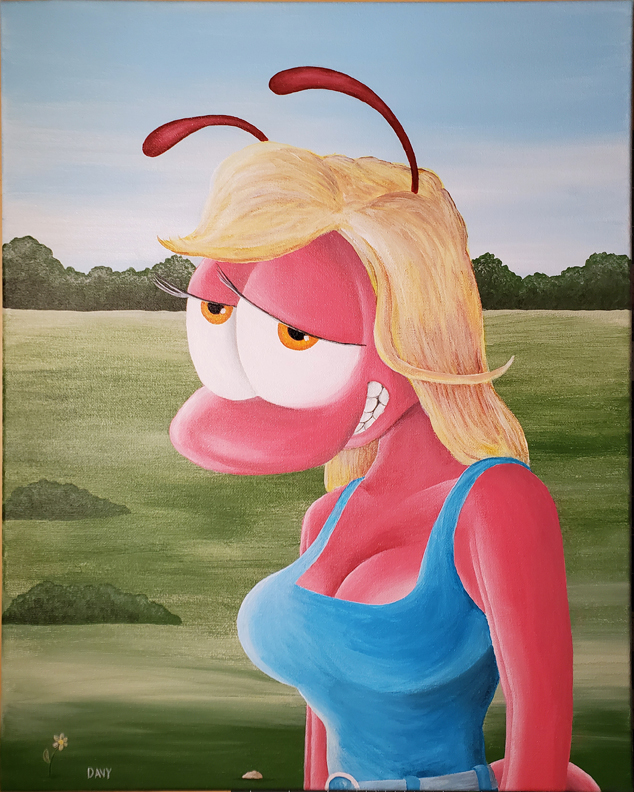Acrylic Painting of Frenchy from my comic strip Charmy's Army