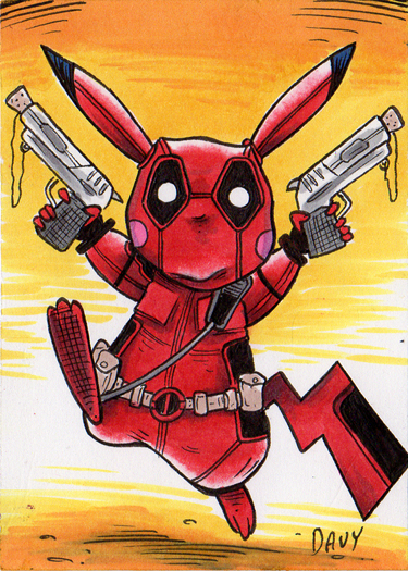 Pikachu as Deadpool