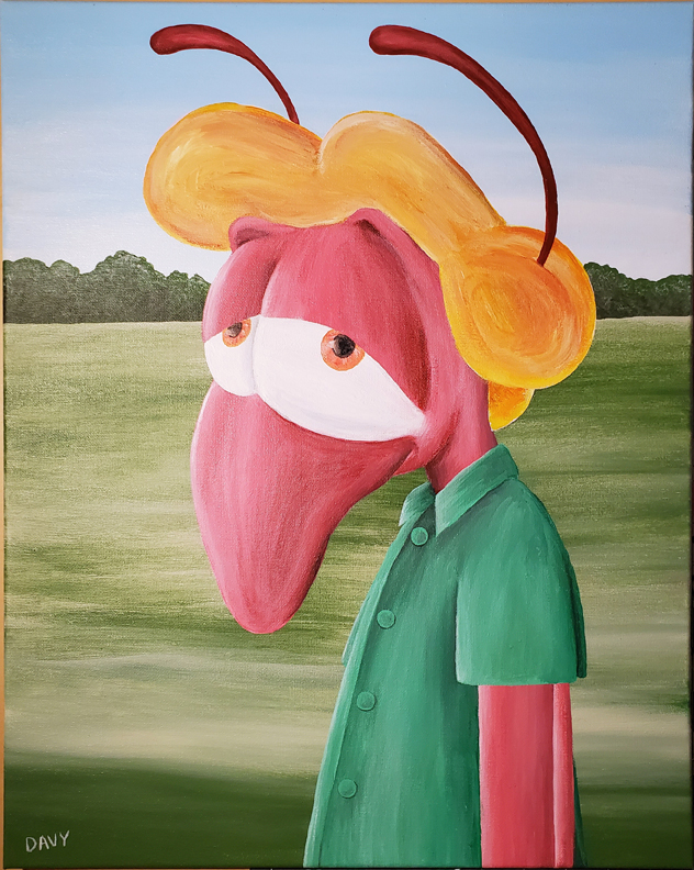 Acrylic Painting of Weaver from my comic strip Charmy's Army