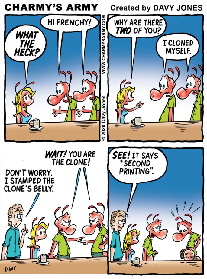 Charmy gets cloned in today's comic strip.