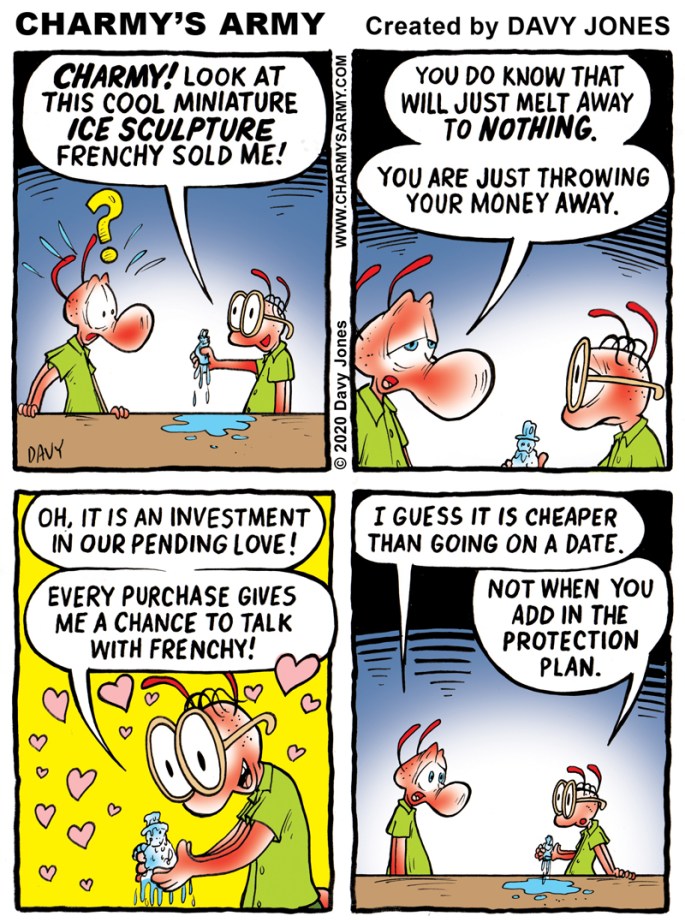 Turtle proves how far he will go just to talk to Frenchy in today's comic strip.