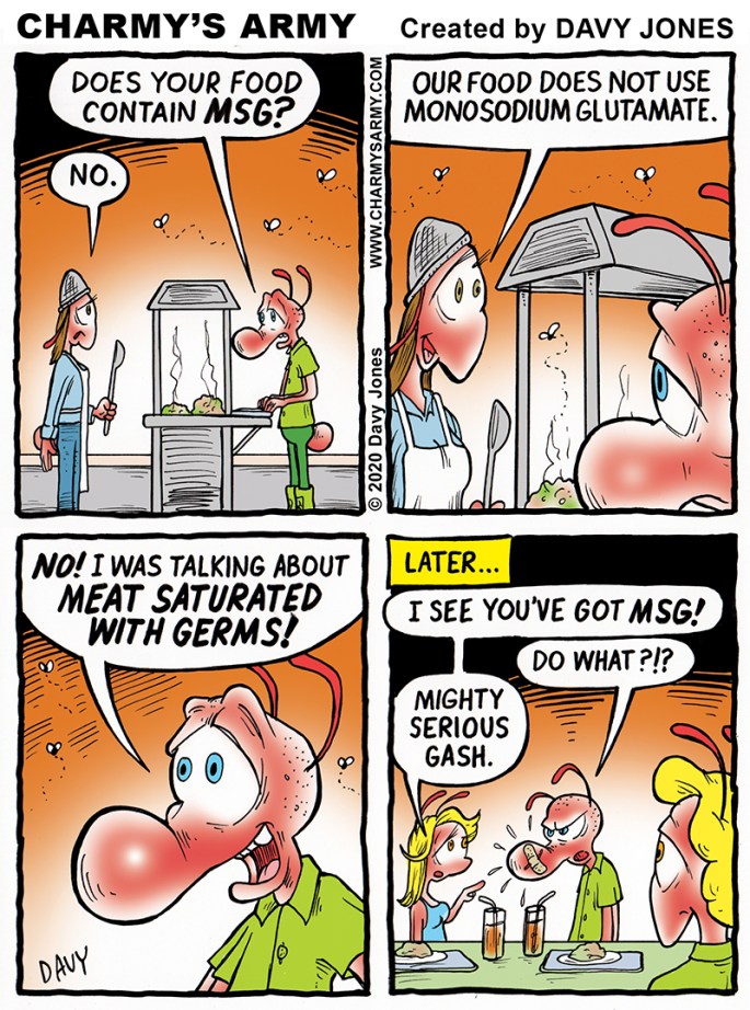 There is NEVER any MSG in my comic strips.... EVER!!!!