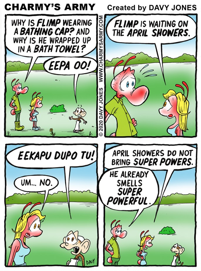 Look! A Monkey in a Shower Cap in today's COMIC STRIP!