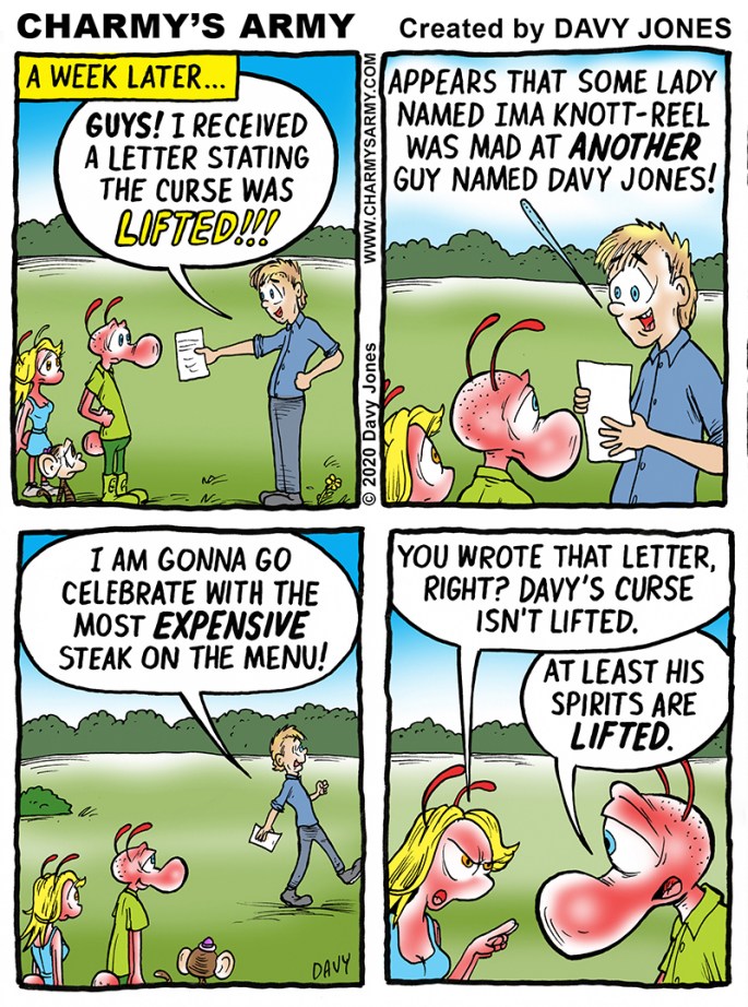 Davy's Curse is Lifted in Today's Strip - This is the Censored version