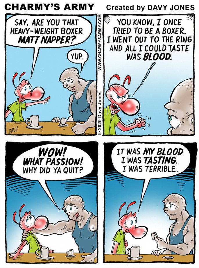 Today's comic strip is a knock out!
