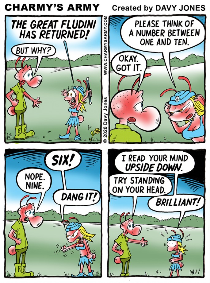 Frenchy performs a trick in today's comic strip.