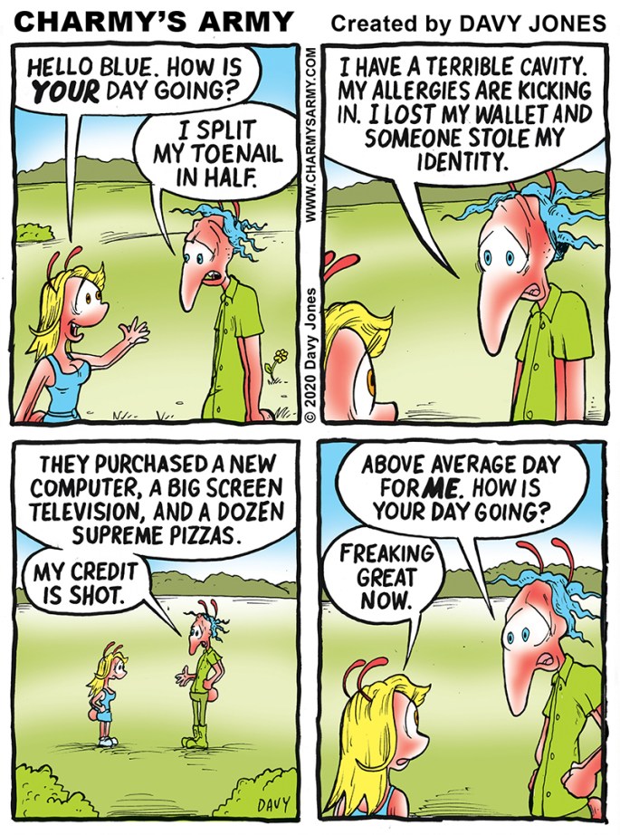 Blue Gets Some Love in the next Series of Comic Strips