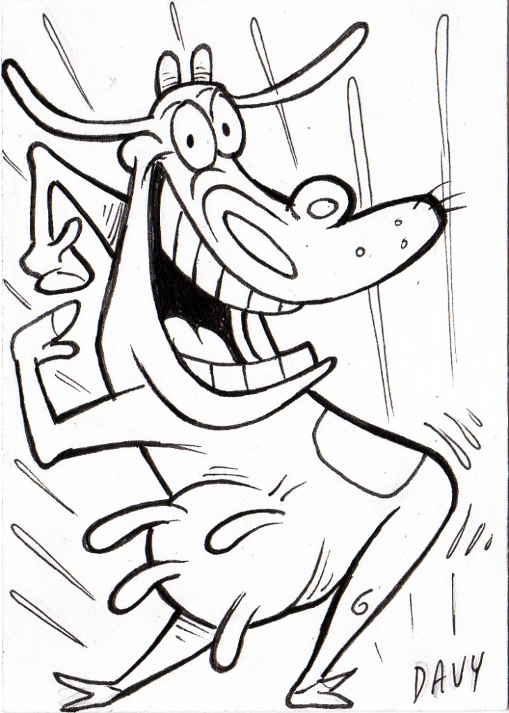 INKtober 2020 - Day 15 - Cow from "Cow and Chicken". Original art by Davy Jones, creator of Charmy's Army.