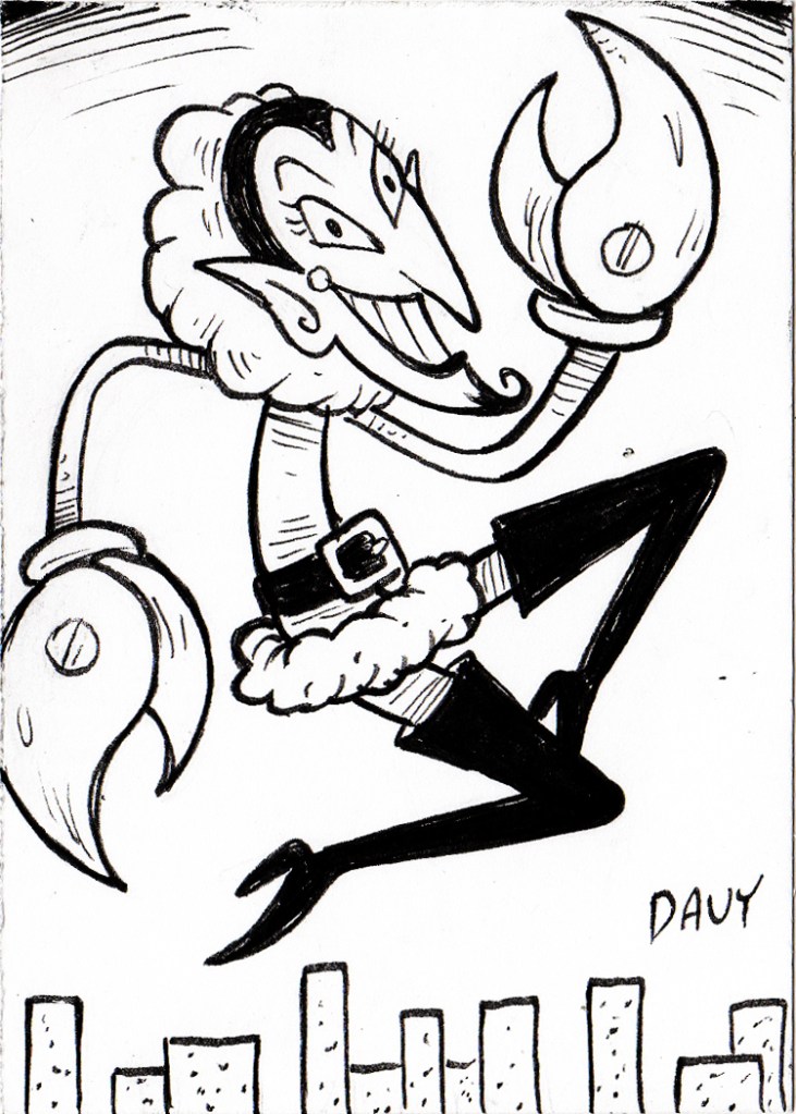 INKtober 2020 - Day 20 - HIM from The Powerpuff Girls as drawn by cartoonist Davy Jones.