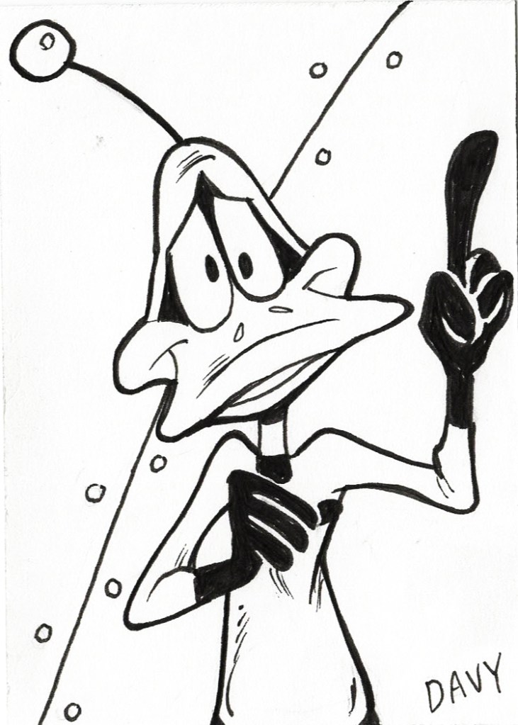INKtober Day 7 - Daffy Duck as Duck Dodgers by Cartoonist Davy Jones, creator of Charmy's Army.
