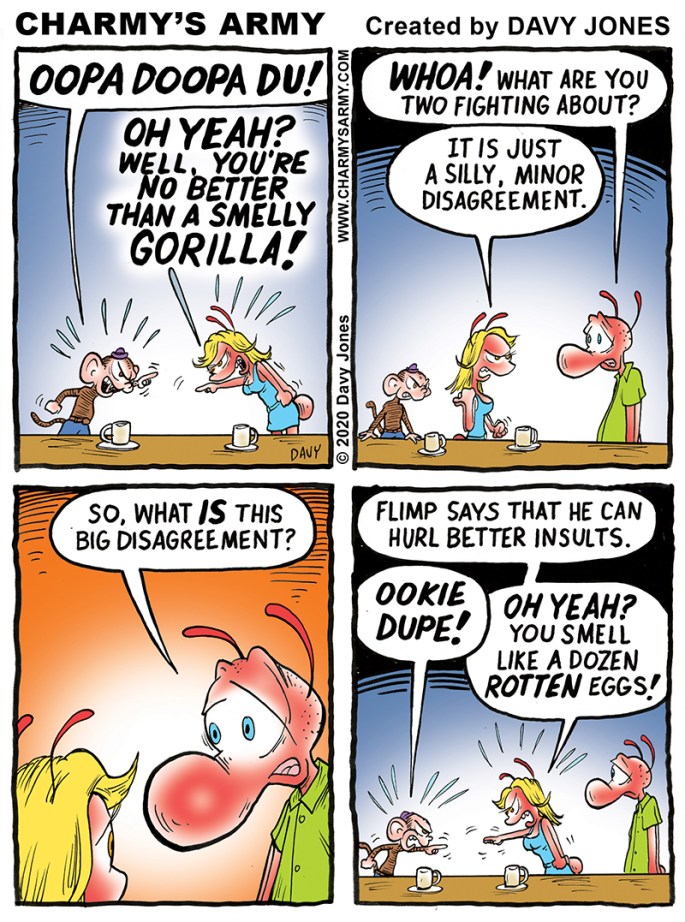 Frenchy and Flimp have a heated exchange in today's comic strip.