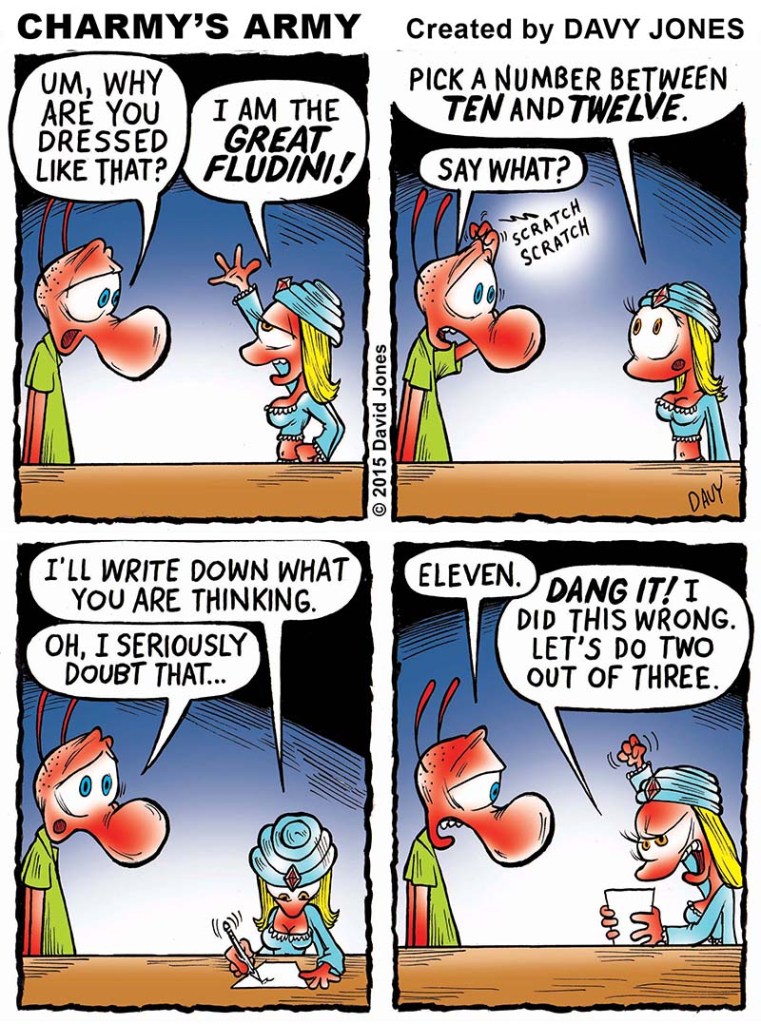 The Great Fludini's first appearance in my comic strip, Charmy's Army!!!