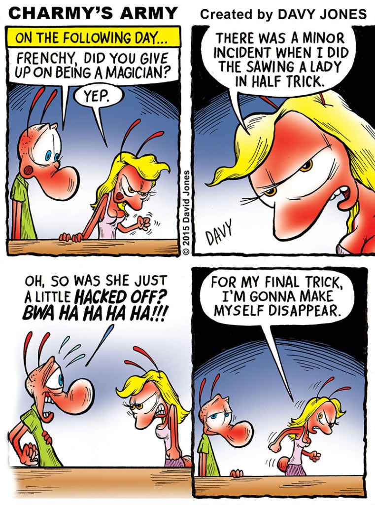 Frenchy looses her "magic touch" in today's hot comic strip!