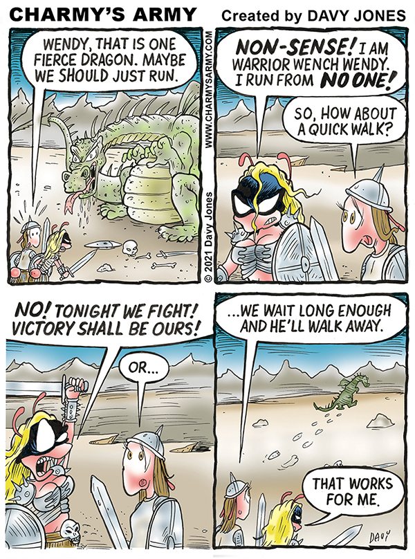 A Huge Dragon Threatens Warrior Wench Wendy in Today’s Comic&nbsp;Strip