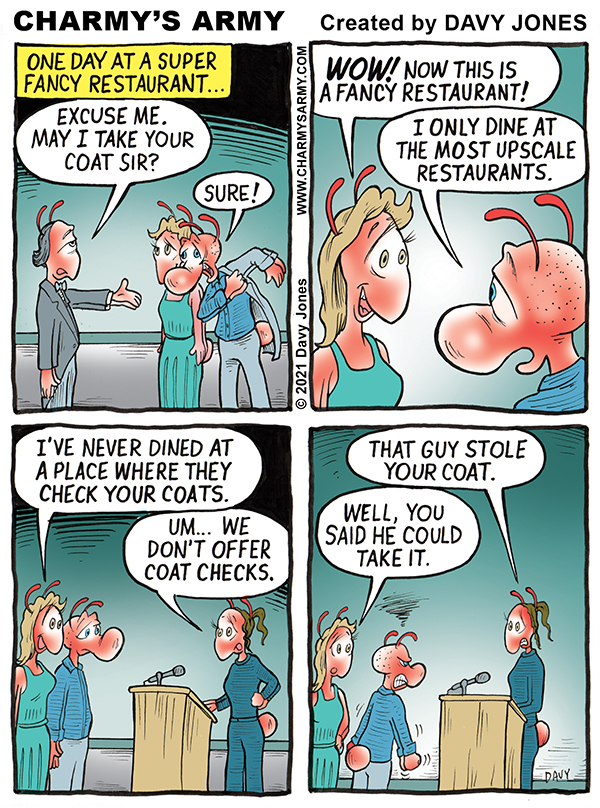 Charmy Takes a Date to a Swanky Restaurant in Today’s Comic&nbsp;Strip