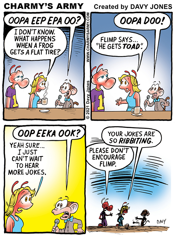 Flimp Croaks Performing Stand-Up Comedy in Today’s Comic&nbsp;Strip