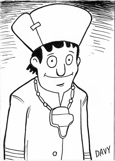 From INKtober 2021, here is some original art depicting Gene as Queen Latifah from Bob's Burgers' Halloween episode inked traditionally by hand by Davy Jones, creator of Charmy's Army,.
