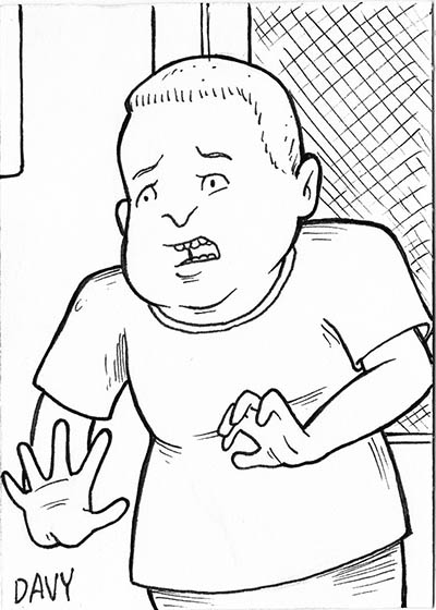From INKtober 2021, here is some original art depicting Bobby Hill from Mike Judge's King of the Hill inked traditionally by hand by Davy Jones, creator of Charmy's Army,. 