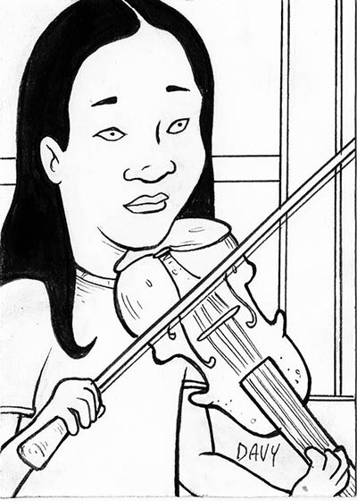 From INKtober 2021, here is some original art depicting Kahn "Connie" Souphanousinphone Junior from Mike Judge's King of the Hill inked traditionally by hand by Davy Jones, creator of Charmy's Army,. 
