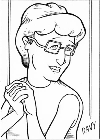 From INKtober 2021, here is some original art depicting Peggy Hill from Mike Judge's King of the Hill inked traditionally by hand by Davy Jones, creator of Charmy's Army,. 