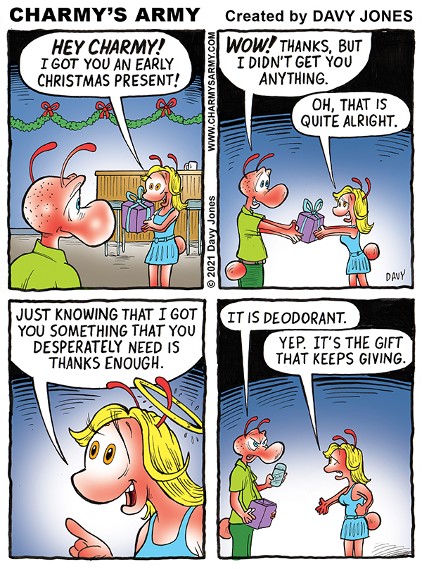 Frenchy has a SPECIAL Present for a Very Naughty Charmy in today’s Comic&nbsp;Strip