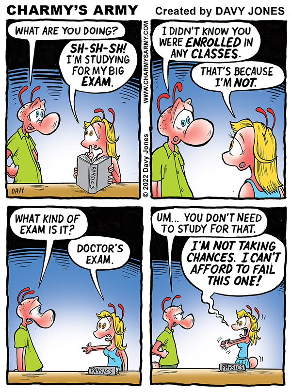 Frenchy studies for a Big Exam in today’s Comic&nbsp;Strip