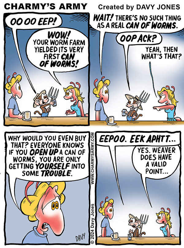 May 2024 BONUS STRIP 2: Charmy’s Army – Worm Farming Comic Strip – PART&nbsp;6