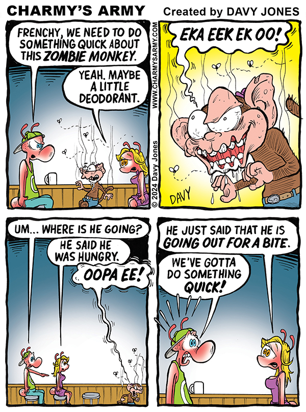 July 24, 2024: New Comic Strip from Charmy’s Army – “I Was a Chimpanzee Zombie” Comic Strip 4 of&nbsp;6