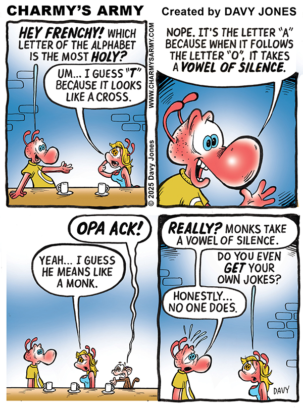 Comic strip about a coffee bar.