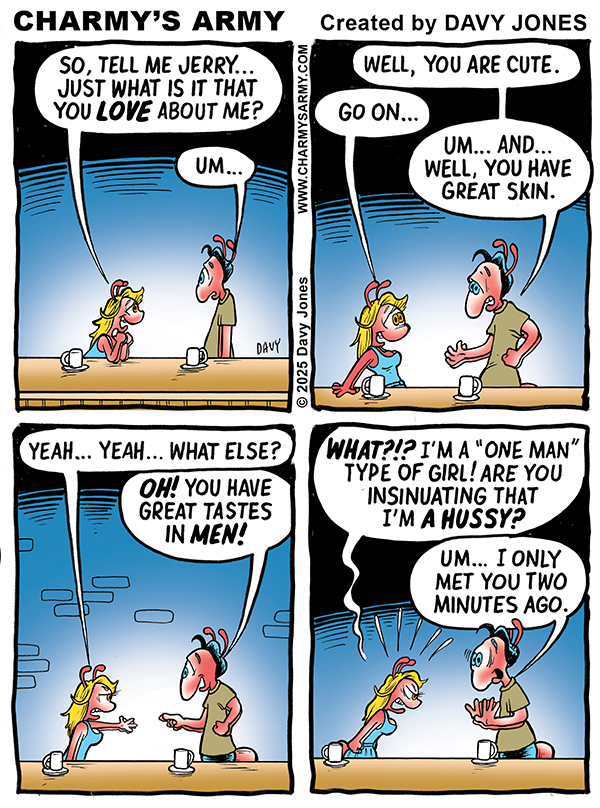 October 3, 2025: New Comic Strip from Charmy’s Army the Comic Strip – “Love is a WEB of Lies” Part&nbsp;1