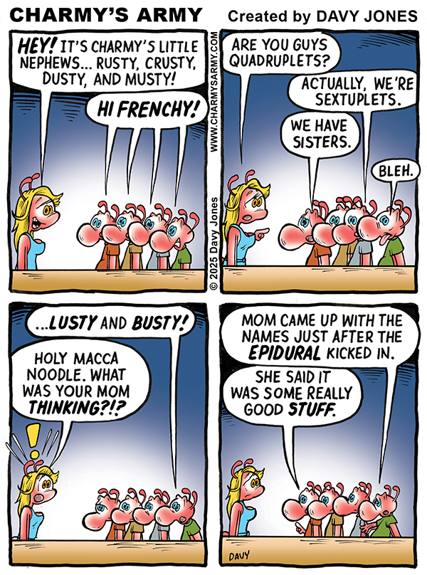May 30, 2025: New Comic Strip from Charmy’s Army the Comic Strip – “The Return of Rusty, Musty, Dusty, and&nbsp;Crusty”