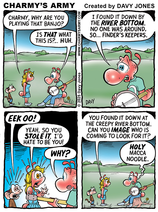 Charmy finds a banjo in today's comic trsip