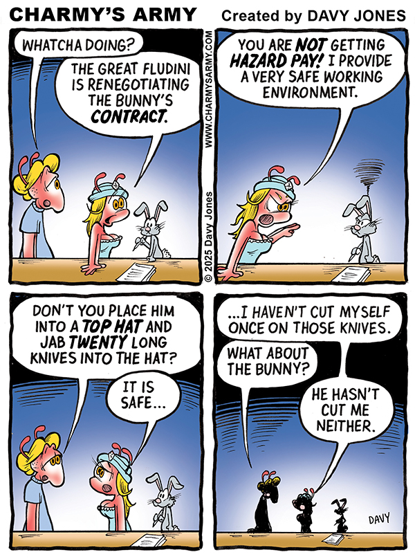 July BONUS STRIP One of Two from Charmy’s Army the Comic Strip – “Knives&nbsp;Out!”