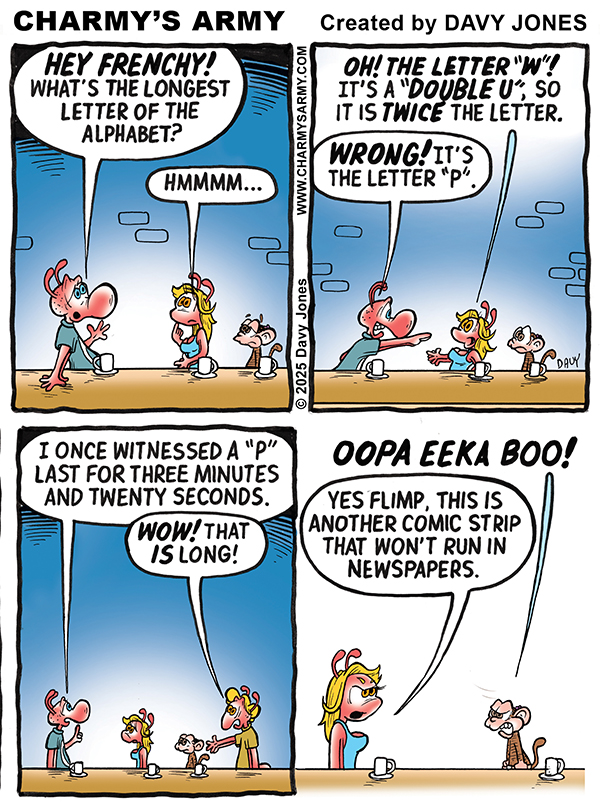 September Bonus Strip 2: New Comic Strip from Charmy’s Army the Comic Strip – “Charmy’s Potty Joke” – A comic strip that is banned in&nbsp;newspapers.
