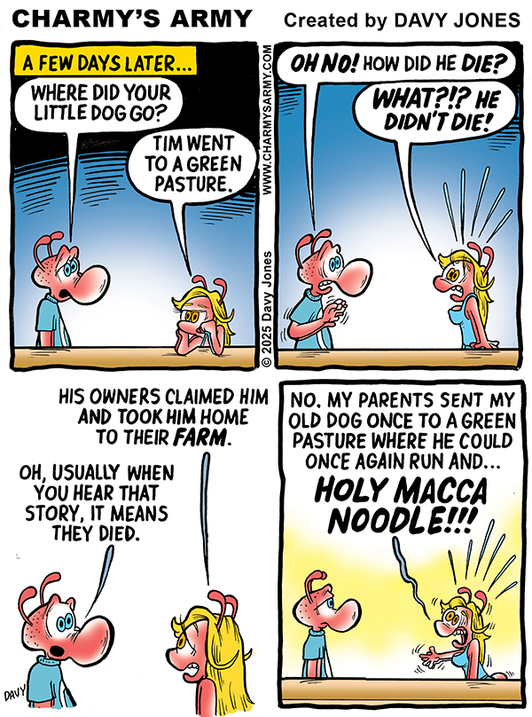 December 28, 2025: New Comic Strip from Charmy’s Army the Comic Strip – “Tim’s Tales and Yogi’s Truth: A Legacy of Love” Comic Strip 6 of&nbsp;6